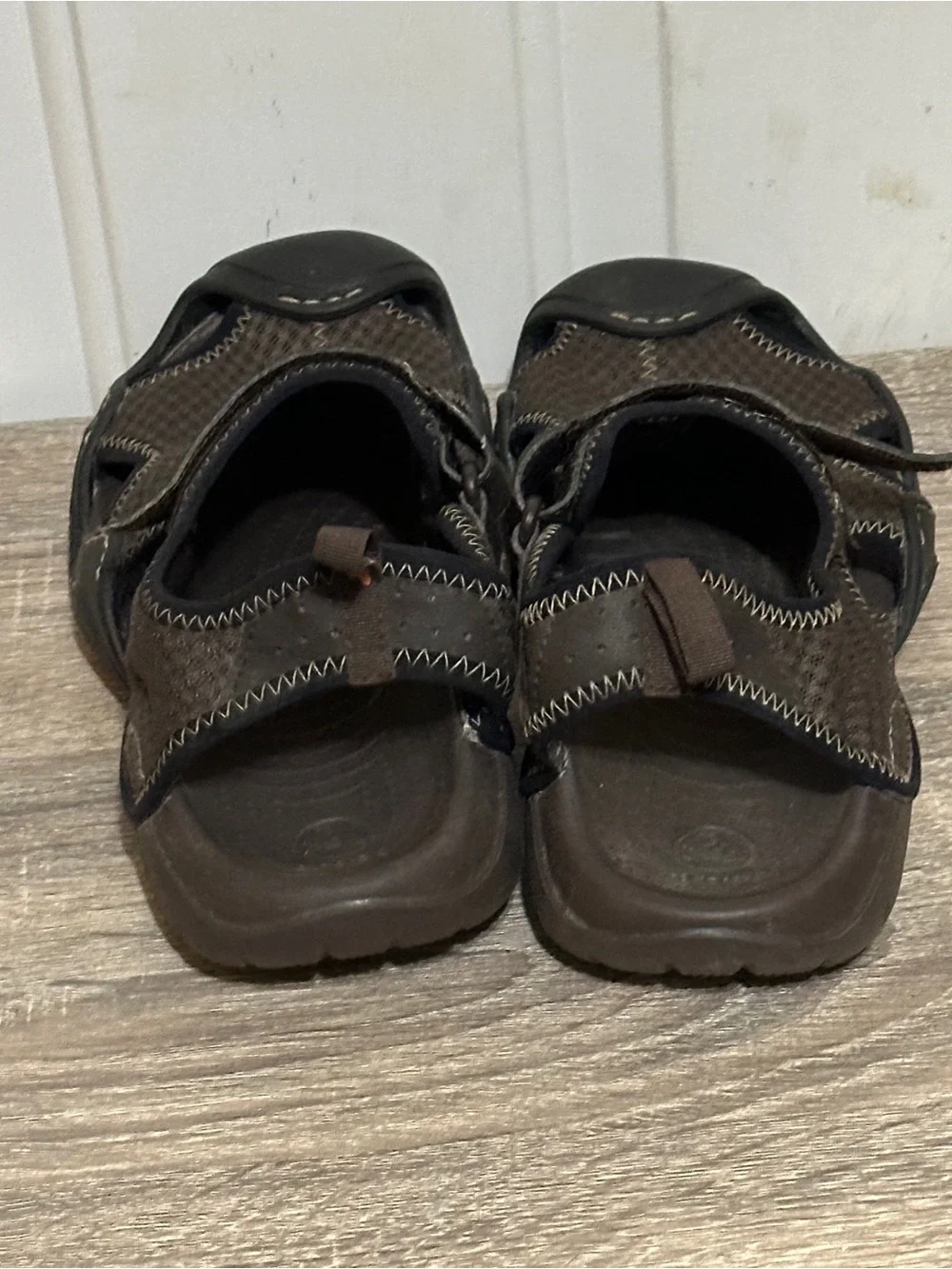 Crocs Mens Size 8 Swiftwater Clogs Sandals‎ Brown Mesh 15041